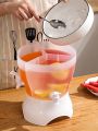 3 Compartment Beverage Dispenser Plastic 360° Rotating Dispenser with Faucet and lid, 3.5L Large Capacity Refrigerator Cold Water Kettle, Multifunctional Cooler Bottle.. 