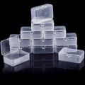 Embellet Small Plastic Jewelry Storage Box Transparent Flip Portable Pill Container Jewelry Holder Packaging Earrings Display Case. 