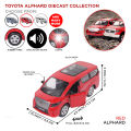 Toyota Alphard V6 Diecast Scale Model 1:43 Openable Doors Die-cast Vehicle Series High Simulation Pull Back Die Cast Toy Car With Music & Lights Alloy Models Metal Body Rubber Tires & Plastic Parts Cars Best Toys Gift For Children Kids Diecasts Collectors. 