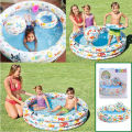 INTEX 59469 Fish Bowl Pool 3 Ring Inflatable Baby (52" x 11") With Ball And Tube. 
