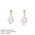 St.delan Freshwater Pearl Earrings Simple and Fashionable Stainless Steel Stud Earrings Wholesale Titanium Steel 14K Gold Plated Earrings. 
