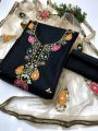 arty Wear Handmade 3pc Dress   Kattan Silk  Beautiful Handmade Crystal Mooti Sitara Work & Applick Gala work shirt   Net  Applick Heavy Handmade DUPPATA  with 4 sided Lase Borders   Kattan silk plain trouser unstitched fabric. 