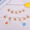 100Pcs Wooden Alphabet Scrabble Tiles Black Letters & Numbers Digital Puzzle. 