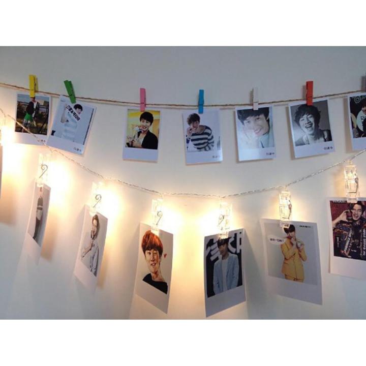 LED Photo Clip String Lights 3M 20 Clips 5V AA Warm White LEDs Home Decoration for Hanging Photos
