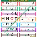 English No.6319 - Alphabet A B C small and capital on Lines - Chart Graphics Flex sheet Panaflex Penaflex pana pena flex for Learning Education and Decoration of Class Room of School and College with customise Your School and Teacher Name. 