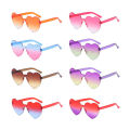 2023Transparent Jelly Gradient Color Love Sun Glasses Men and Women Peach Heart Sunglasses European and American Heart-Shaped One-Piece Sunglasses. 