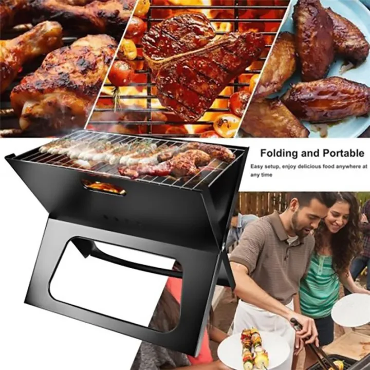 Portable%20Charcoal%20X%20-%20Type%20Folding%20Barbecue%20Grill,%20BBQ%20/%20BAR%20B%20Q%20Portable%20Grill%20Stove%20Camping%20Travel%20Party%20Cooking%20100%25%20-%20BLACK%20Original%20-%20Image%209