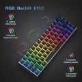 Tezarre TK63 Wireless Keyboard Bluetooth/2.4G/USB Wired 60% Mechanical Gaming Keyboard RGB Backlit PBT Pudding Keycaps Hot-Swappable. 