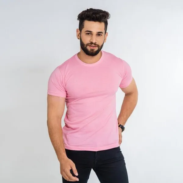 Basic%20Pink%20Half%20Sleeve%20T%20shirt%20For%20men%20-%20Image%202