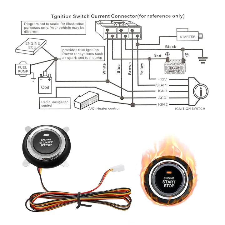 Engine%20Push%20Button%20Start%20Kit%20&%20Keyless%20Start%20System%20,Suitable%20for%20Most%20DC12V%20Cars%20-%20Image%204