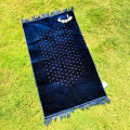 Customized Plain Velvet Prayer Mat with Embroidered Name, Non-Slip, 120x80 CM. 