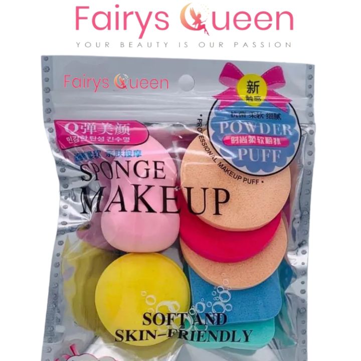 Fairy's Queen 6 Piece Makeup Sponges And Blenders / Cotton Pad Applicator Foundation Makeup Blender Powder Buff Sponge