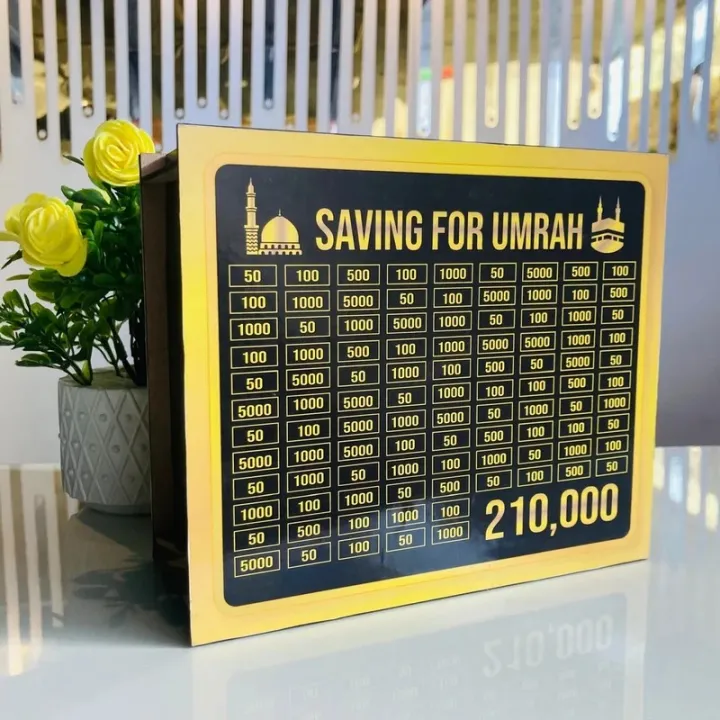 Umrah Saving Box - Ziarat Saving Box - Wooden Islamic Money Saving Box ...