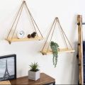 Wall Hanging shelf original wood 1 2 3 & 4 Tier Rope Hanging Shelf Wall Hanging Shelf, , Decorative piece. 