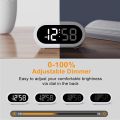 OCUBE LED Digital Alarm Clock with 5 Optional Alarm Sounds, USB Charging Port, Full-Range Brightness Dimmer, Big White Digit Display, Snooze, Adjustable Alarm Volume, Mains Powered. 