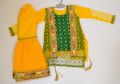 Girl Traditional Mayo and Dholki Yellow Wedding Dress 3 to 11 Year With Gotts Work.. 
