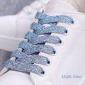 1Pair Fashion Glitter Shoelaces Colorful Flat Shoe laces for Athletic Running Sneakers Shoes Boot 1CM Width Shoelace Strings. 