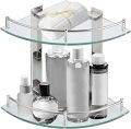 Bathroom Shelves Bathroom Shelf Corner Glass Shelf For Bathroom, Shower, Bedroom And Closets, Wall Mounted 8mm Thick Tempered Glass (Color : With Towel Rail, Size : 2-layers) By HF Gadets. 