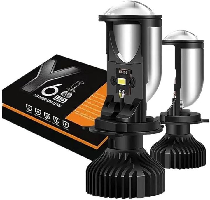 projector Len Led H4 LED Light set 120 watts Both High/Low Point Is Projector create good visibility on road Focused light Easy to install Auto Hub