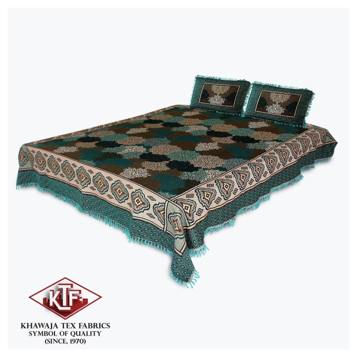 Khawaja King size double bed sheet jacquard traditional hand crafted bed set gultex style multani cotton polyester bed cover with 2 pillow covers A21