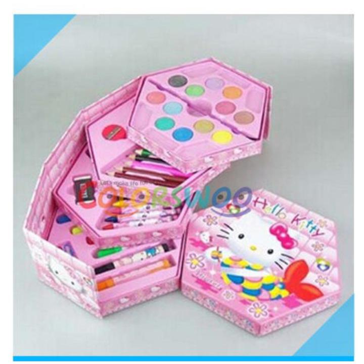 Multicolor Art Box Coloring Box Set Art Set Colour Kit 46 Pcs Crayons - Color Pencils - Water Color Arts & Craft for Kids School Accessories