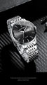 Simple and Elegant Men Business Watch Waterproof Stainless Steel Quartz Watches Calendar Display Thin Strap Wristwatch. 