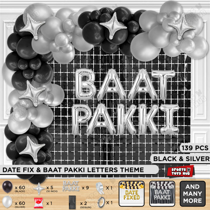 Baat Pakki Foil Balloon Garland Curtain & Arch Theme Collection For Decoration ,Rista Pakka, Ristaa Mubarak Your Celebration Place, Home, Lawn, Garden, Wedding Ceremony Function & Events Themes Decor Supplies Photo Booth Prop : Bk5HJtlz, ldqtloNv