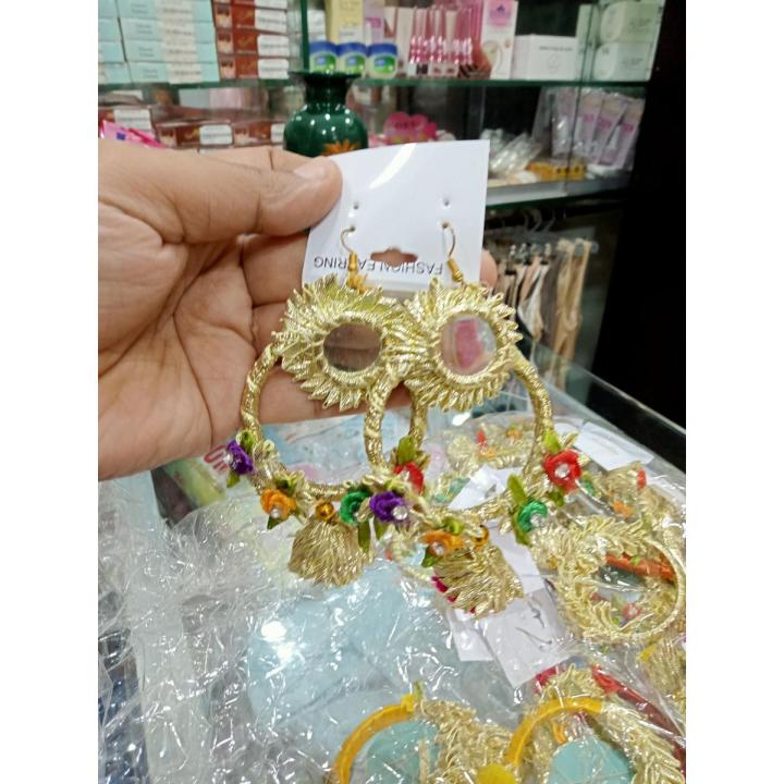 Ladies Hand made gotta earrings for mehndi and mayo function