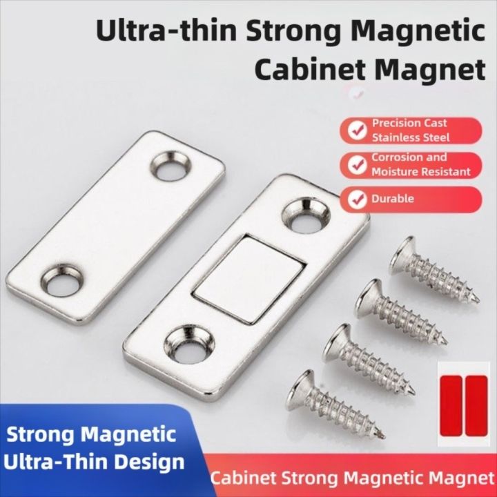Magnet Fitting Durable Punch Free Stainless Door Closer Strong Ultra Thin Drawer ...