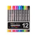 Signme Pack of 12 dual tip Water colour brush marker. 