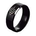 Naruto Ring Leaf Sign Ninja Black Fashion Titanium Steel Anime Jewelry At CustomizeGiftsPk. 