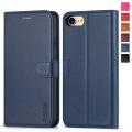 TUCCH iPhone 8 Case, iPhone 7 Case, iPhone 8 Wallet Case [Kickstand][Magnetic Closure] Flip Cover with [TPU Inner Shell] [Card Slots] Leather Folio Case Compatible with iPhone 7/8-4.7 inches Blue. 