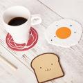 3PCS Set Cute Coasters for Desk Heat-resistant Cartoon Soft Table Mat Set Non-slip Drinks Cup Pad Kawaii Desk Accessories Decor. 
