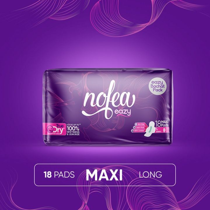 NoFea Eazy Napkin/Sanitary Pad Maxi Long 18 Pack