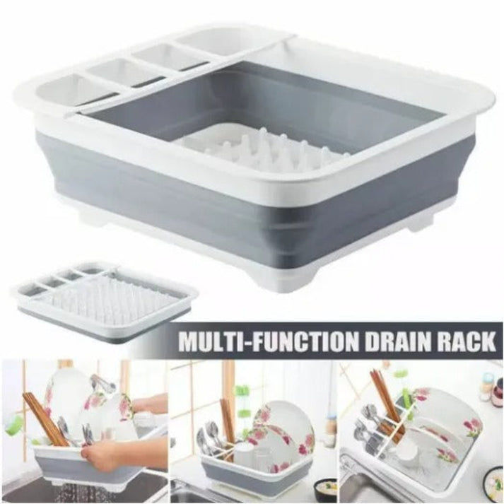 Collapsible Silicone Dish Drying Rack & Wash Tub ? Portable RV Camping ...