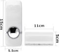 Automatic Toothpaste Dispenser with Toothbrush holder Wall Mount Rack Bathroom Tools Set White. 
