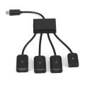 OTG USB Hub Connector Spliter 4 Port Micro USB Power Charging OTG Hub Cable Smartphone Computer Tablet PC Data USB Cable. 