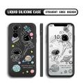 BILI for Xiaomi Poco F3 / Redmi K40 / K40 Pro Back Cover Earth Planet Astronauts Multicolor Liquid Silicone Phone Case Soft Square Lens Protection Phone Cases. 