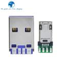 Micro Male Plug With  Solder Plate Double-sided Micro 5P Plug Usb Connector+ Type A 3A 4PIN Male USB DIY OTG Data Charge DIY. 