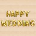 HAPPY WEDDING FOIL BALLOONS IN GOLDEN COLOR ( 16 INCH ALPHABETS SIZE ). 