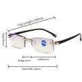 -cut Bifocal Progressive Anti-blue Eyewear Ultralight Reading Glasses G. 