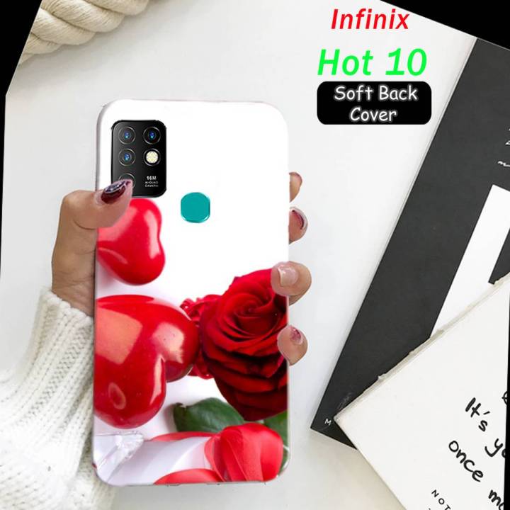 Infinix Hot 10 Pouch Cover - Love - 2Gud Soft Case Cover