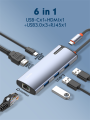 LDNIO DS-16H Type C Hub Multi-port Dock Station with 4K HDMI USB3.0 RJ45 USB-c Type-c Pd Charging Adapter Laptop Docking Station | LDNIO DS-16H Type C 6 in 1 Hub HDMI USB3.0 RJ45 Type-c Pd Adapter Laptop Docking station | Ldnio  6 in 1 hub | Ldnio hub |. 