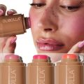 Blush Stick 3-in-1 Cheek Lip Tinted Moistured Blush Stick Silky Brighten Blush Cream Blusher Cosmetics Tubes Matte Contour. 