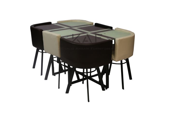 Space Saving Dining table Off-White Brown 36*54 – 6 Person