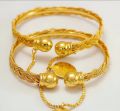 JEWELLERY  BANGLES  GOLD COLOUR 2 Pcs Braided Design Kara Bangles. 