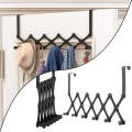 6 OVER THE DOOR HOOKS Expandable WASH ROOM COAT HANGER CLOTHES TOWEL STORAGE. 