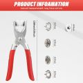 Metal Press Buttons | Metal Snap Button Kit with Hand Pressure Button Piller Tool Kit,Pliers includes 50 durable metal snaps. 