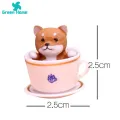 Green Home Dog Sculpture Toy Stable Base Smooth Edge Teacup Dog Figurine. 