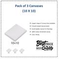 Pack of 3 Canvas Boards 10X10 for Painting and Art Work. 